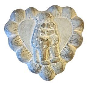 ISABEL BLOOM Heart Children Hugging Concrete Sculpture Signed Vintage 1998